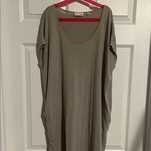 Wilfred Neutral Taupe Knit Scoop Neck Dress